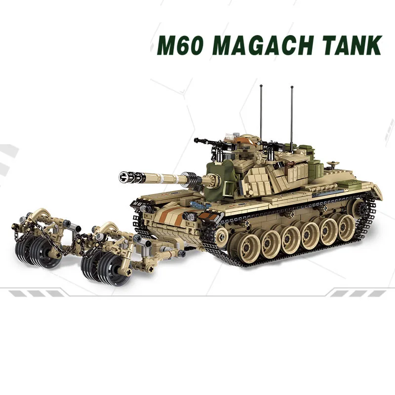 1753 + шт военный большой Танк Panzer M60 строительные блоки трансформеры игрушки
