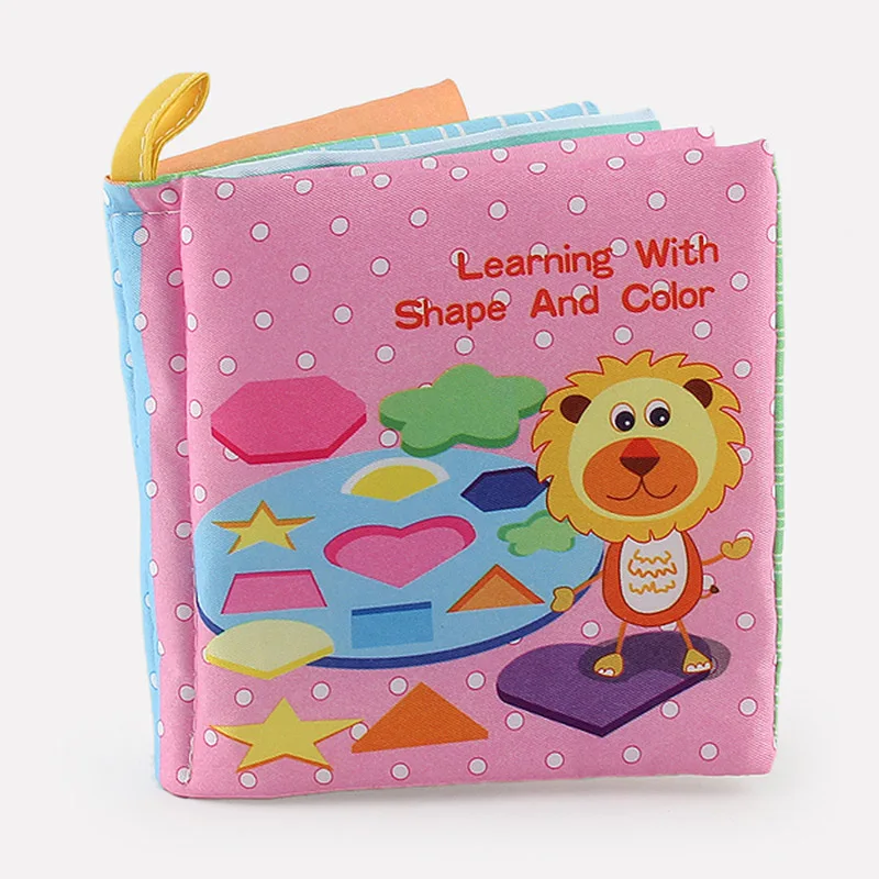 Shape And Color 10 страниц детские погремушки мобильные игрушки Мягкая книга из ткани о животных новорожденная коляска подвесная игрушка Bebe Раннее Обучение игрушки для малышей - Цвет: Shape And Color