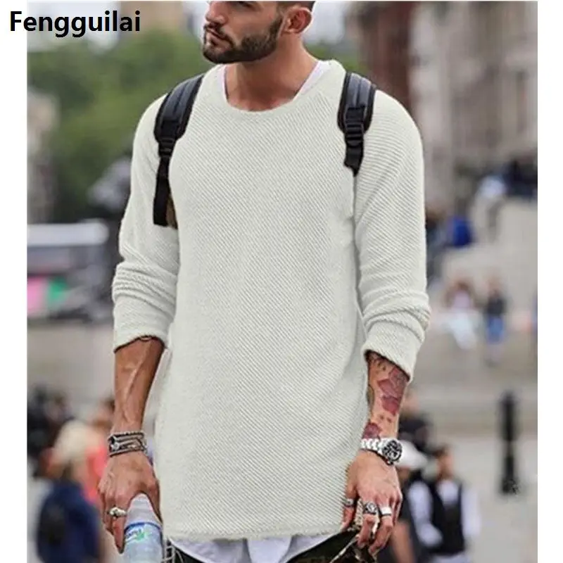 

Men Sweater Autumn Winter Knitted Solid Simply Style Pullover Casual Loose O Neck Sweater Jumper Male Black Outerwear Brand