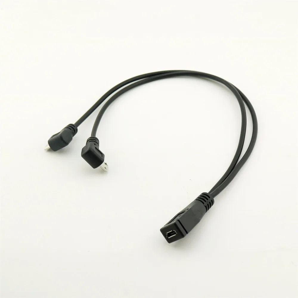 1 шт. микро USB 2 0 5-контактный гнездовой двойной 2x сплиттер папа-папа Y угловой