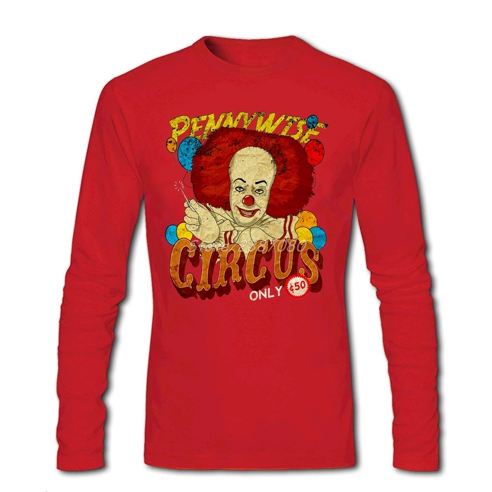 Цирк Clown футболка хлопчатобумажная с длинным рукавом для фильм это одежда 2020
