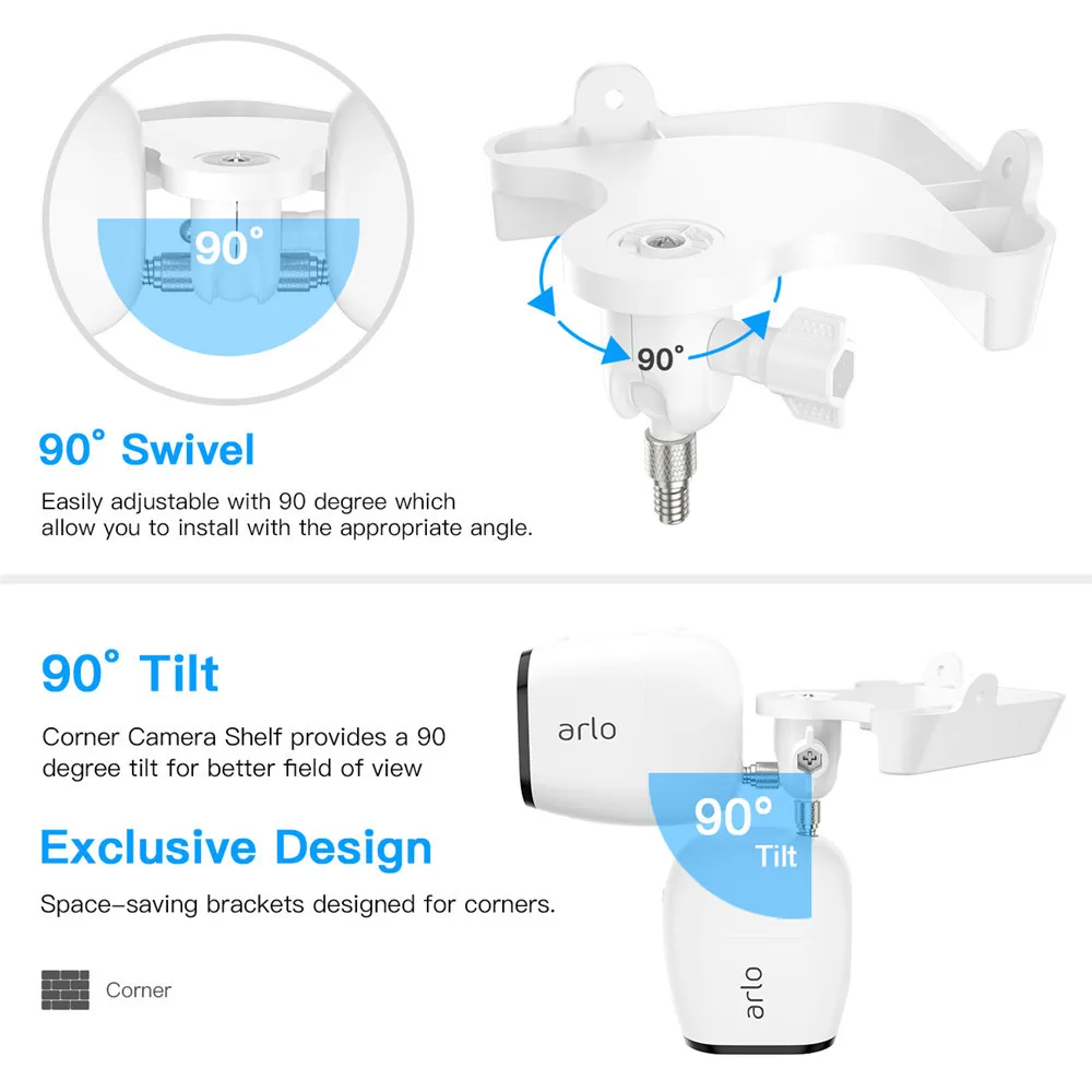 Треугольный настенный держатель для Arlo Pro 2/Arlo Pro/Arlo Ultra camera/Ring Stick Up Cam настенный угловой держатель камеры фиксированный кронштейн