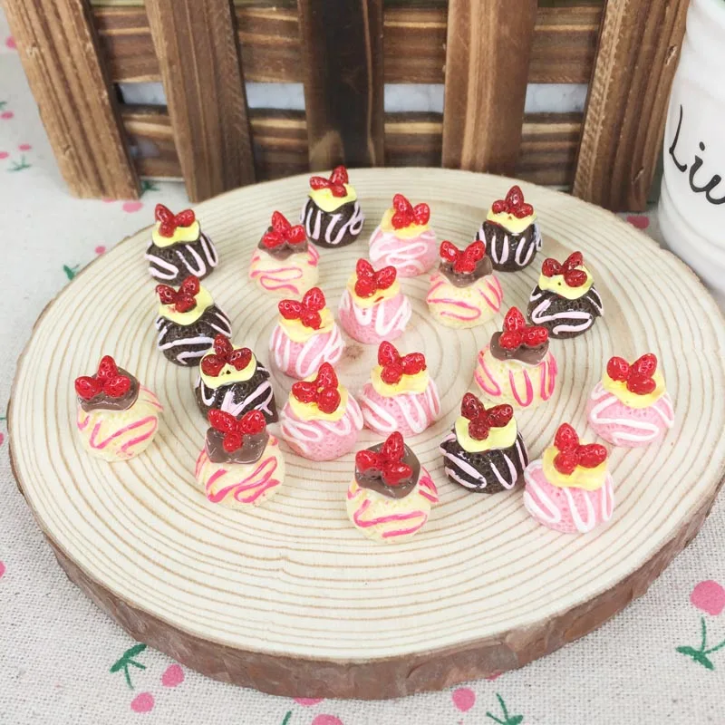 

10 Pieces Fake Mini Food Embellishment DIY Kawai Flatback Resin Cabochons Flat Back Resins Cabochon Decor Craft For Case 15*16MM