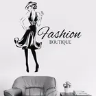 Модный женский дизайн, Виниловая наклейка, модная одежда для девочек, бутик, окно, магазин, гостиная, настенная наклейка, переводка для спальни FS14