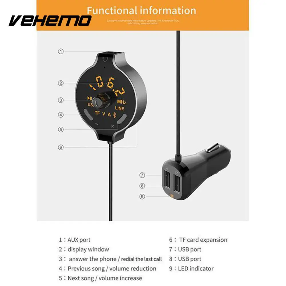 Bluetooth Receiver Car FM Transmitter Adapter Handsfree Universal Voltage Detection Smart | Автомобили и мотоциклы