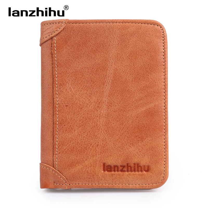 Мужские RFID блокирующие кошельки из натуральной кожи для мужчин винтажный