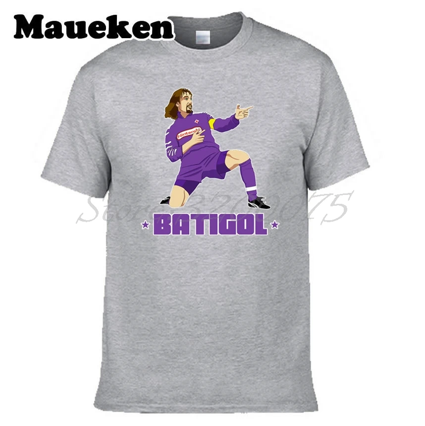 Мужская футболка с круглым вырезом Gabriel Omar Batistuta 9 Fiorentina Legend Captain BATIGAL W17072202|t shirt men|t