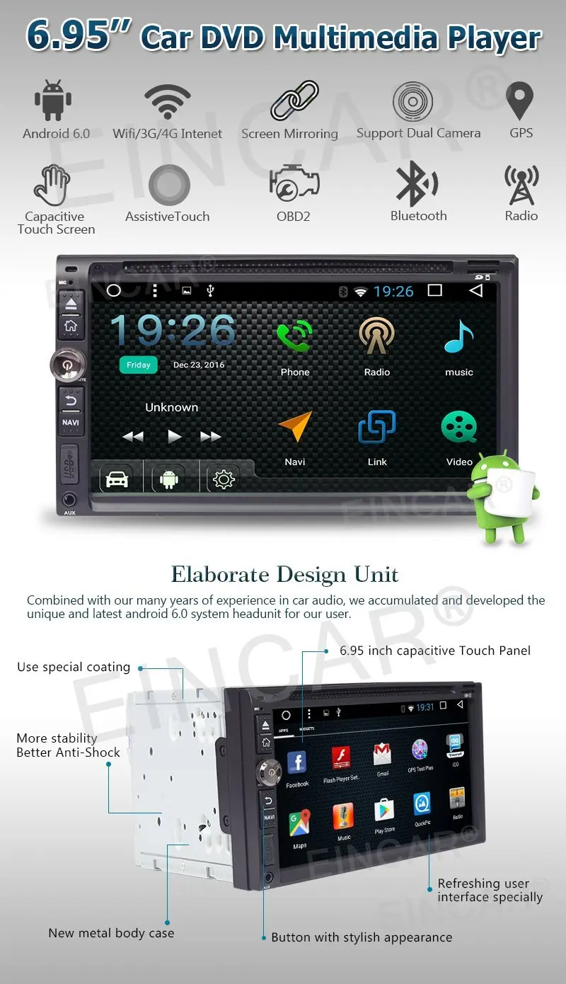 4 г адаптер в комплекте android6.0 mashmallow Стерео Авторадио Поддержка Интернет Услуги с