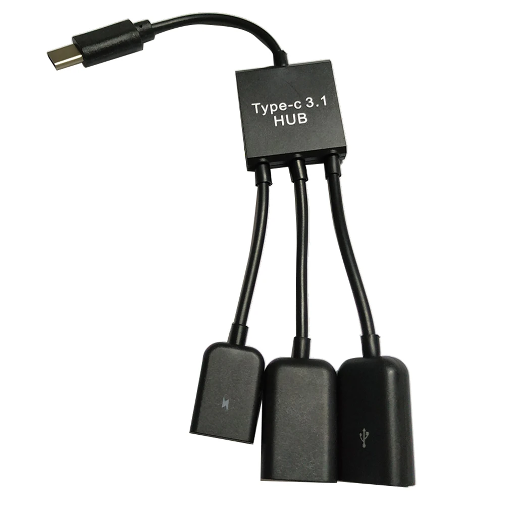 Кабель типа C 20 см 3 в 1 USB Type OTG Хост к Micro + 2x USB2.0 Женский кабель концентратор Шнур