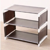 Brown three layers ITAS3127 полка для обуви, многослойная, простая, домашняя, Пылезащитная, тканевая, экономичная, для общежития, маленькая полка для обуви, многофункциональная - Цвет: Brown three layers