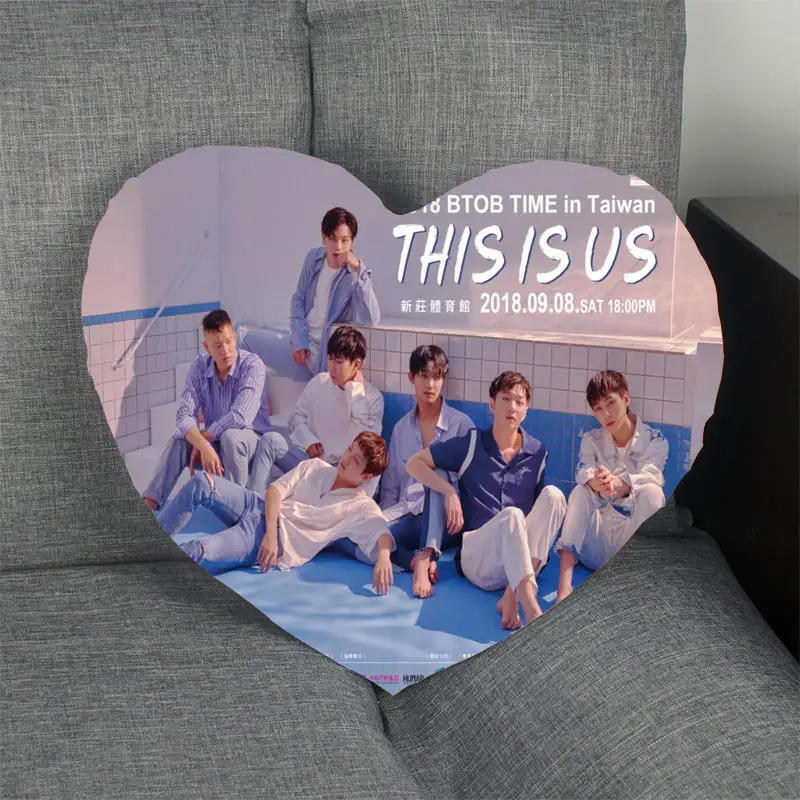 5 Kpop наволочка BTOB в форме сердца атласная тканевая Подушка Чехол для дома спальни свадебное украшение наволочки - Цвет: 5