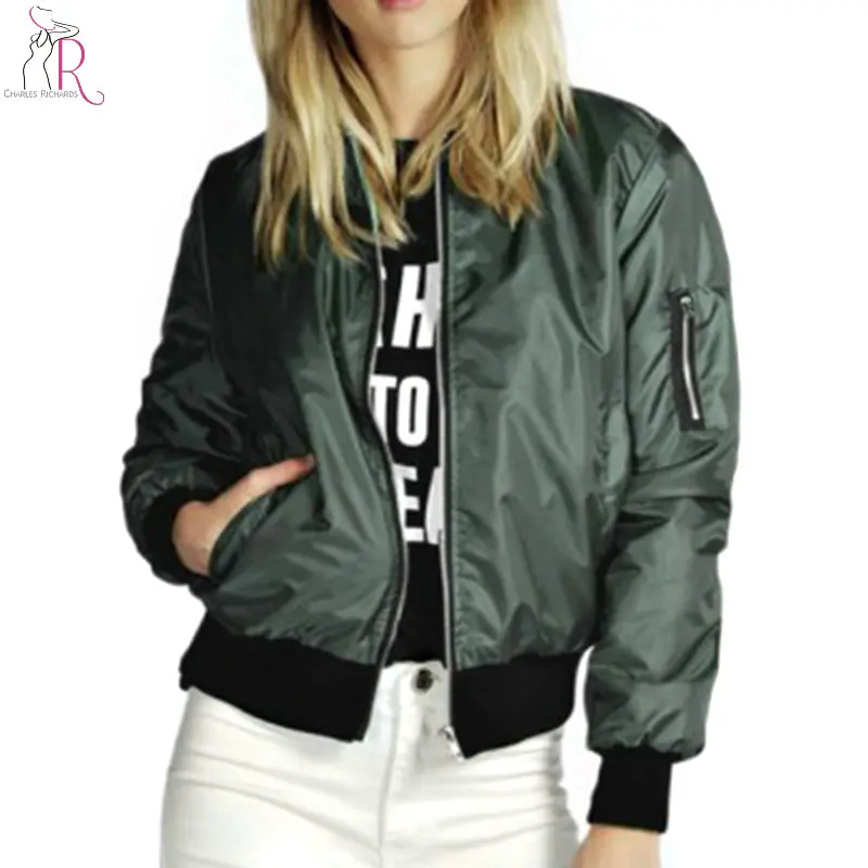 3 цвета Женская куртка-бомбер пальто для женщин весна-осень длинный рукав карман