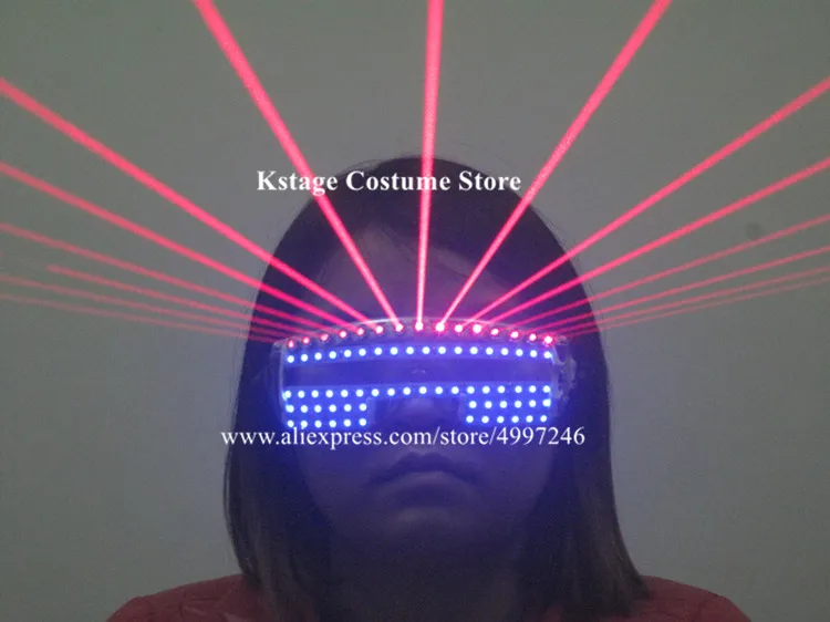 RE05 вечерние танцевальные сцены носит RGB красочные светодиодные очки dj красный лазерный светильник очки робот для мужчин производительность лазерный проектор Светодиодная бутафория