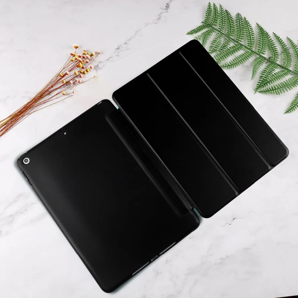 Для iPad iPad 9,7 дюймов Чехол, ультра тонкий легкий смарт-чехол трехслойный Чехол подставка с гибкой мягкой ТПУ задней крышкой