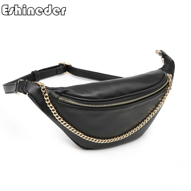 Новинка 2019 года для женщин сумки на пояс модные черные Fanny Packs из искусственной