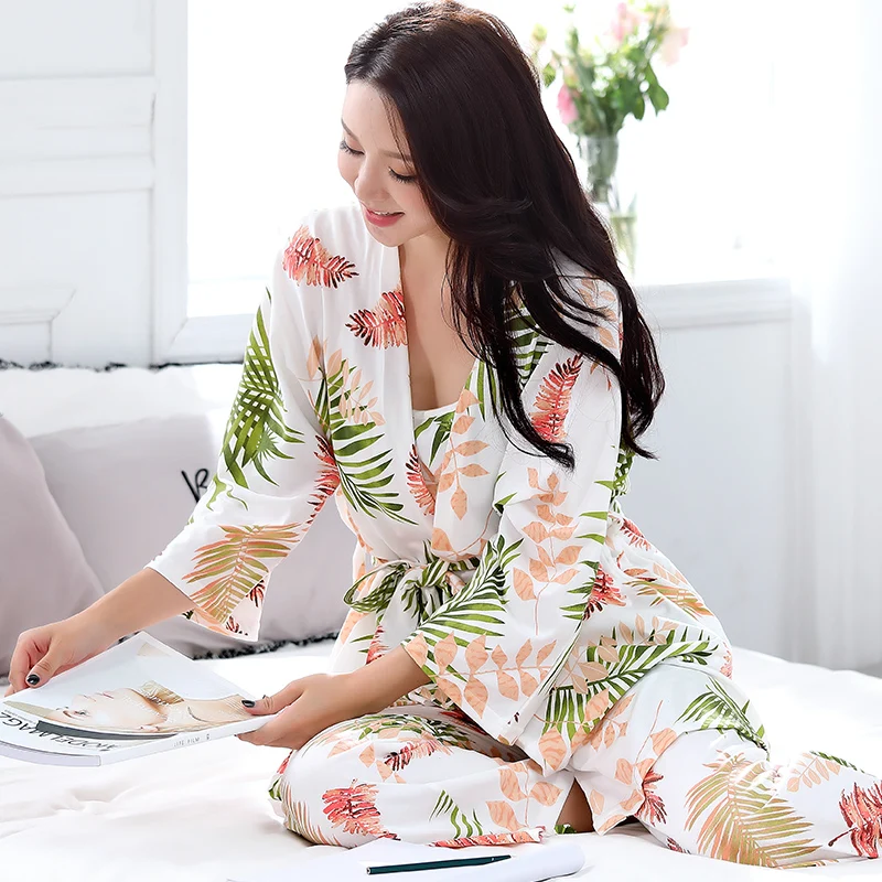 Новинка модная женская одежда для сна ночное белье кимоно халат однотонный