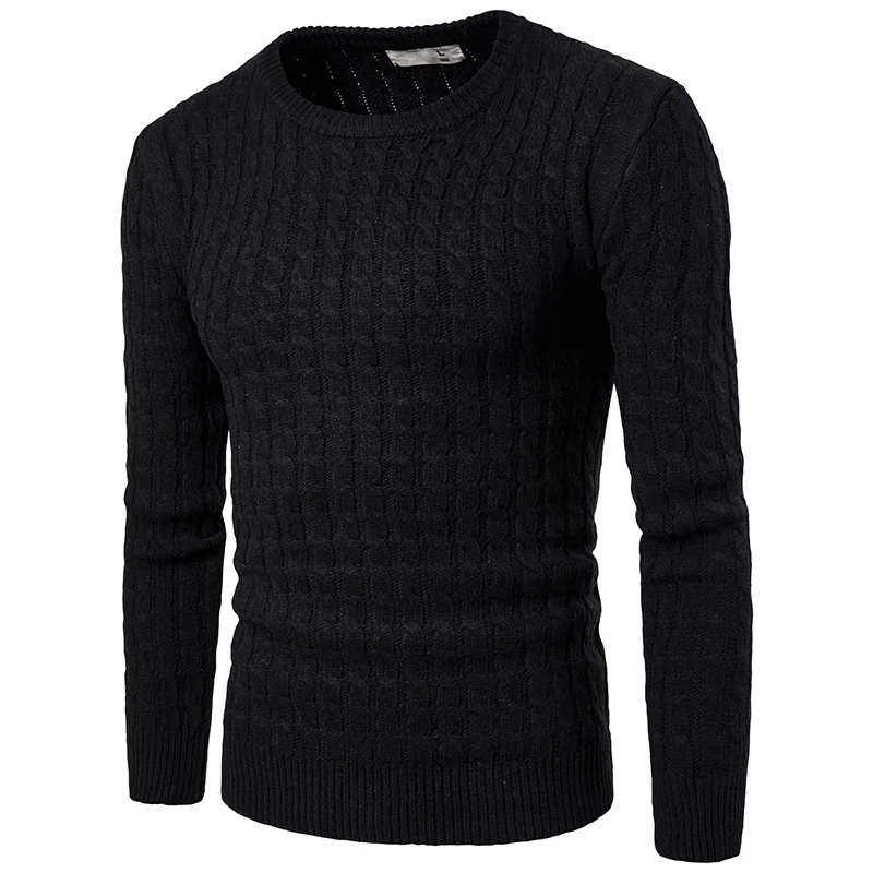 Новое поступление 2018 Весенняя мода мужской вязаный пуловер с круглым вырезом