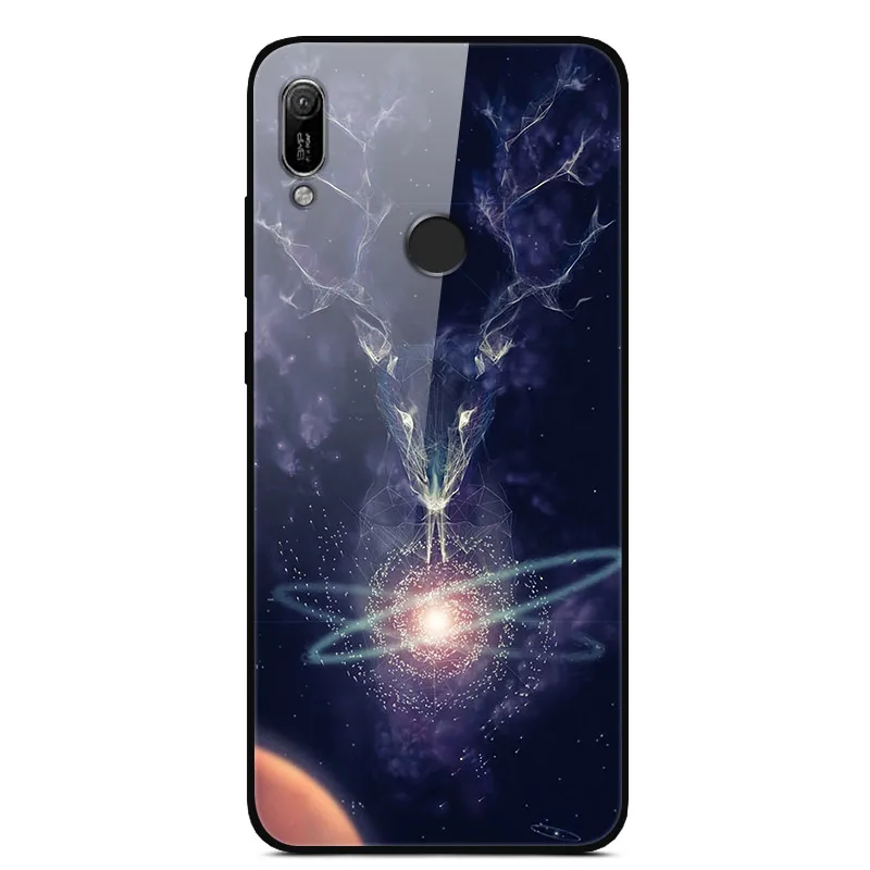 Для huawei Y6 Prime чехол из закаленного стекла чехол твердая задняя крышка чехол для телефона для huawei Y6 Y6 Prime TPU бампер чехол s