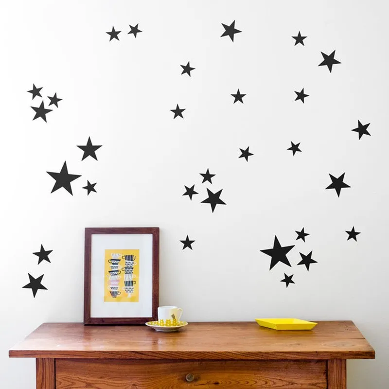 Фото Новинка 45/24 шт. Звездные настенные наклейки для детских комнат домашний декор