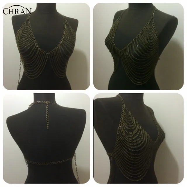 Женское Ожерелье Chran на бретельках пикантная Цепочка Бралетт бикини с талией