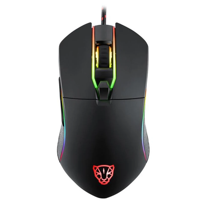 Черный Motospeed V30 профессиональная игровая мышь USB Проводная оптическая мышь Регулируемое разрешение 3500 dpi RGB светодиодный подсветка для PC Gamer - Цвет: Черный