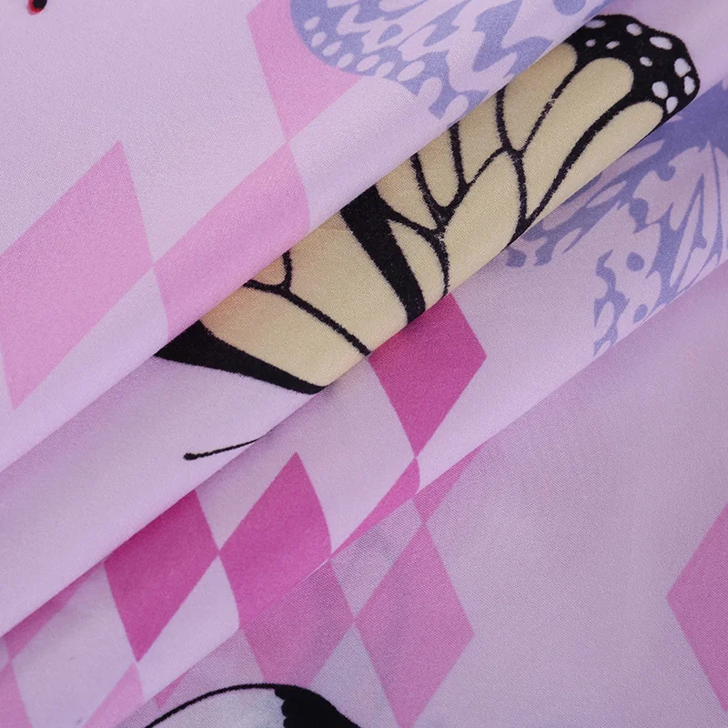 Домашний Текстиль Розовая Бабочка Стиль Постельные Принадлежности 3/4 Шт.