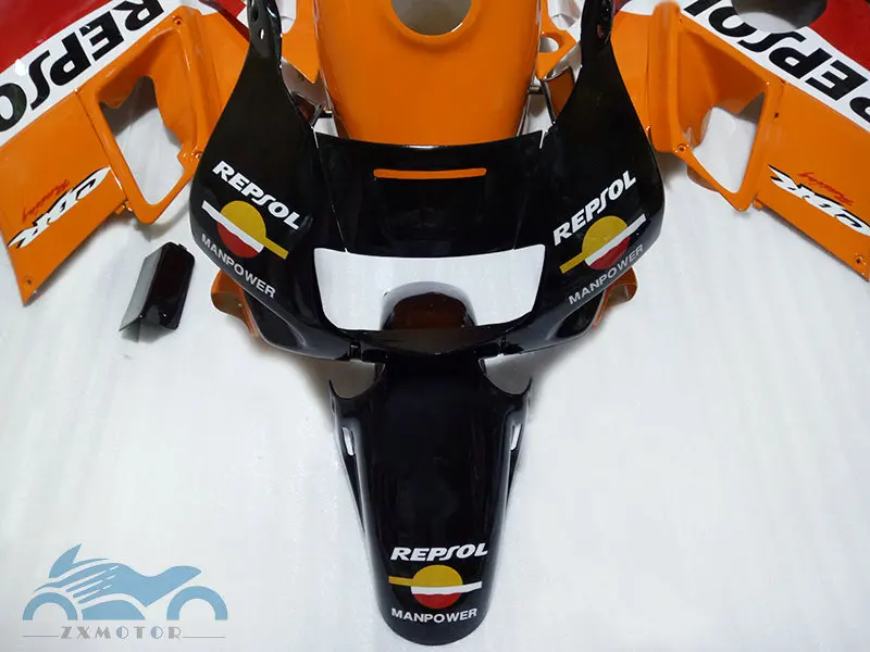 Комплект обтекателей из АБС пластика для HONDA 91 92 93 94 CBR 600 F2 оранжевый черный репсол