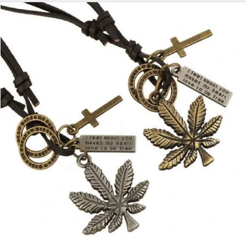 Ожерелье в стиле стимпанк Харадзюку ожерелье с кулоном виде кленового листа и