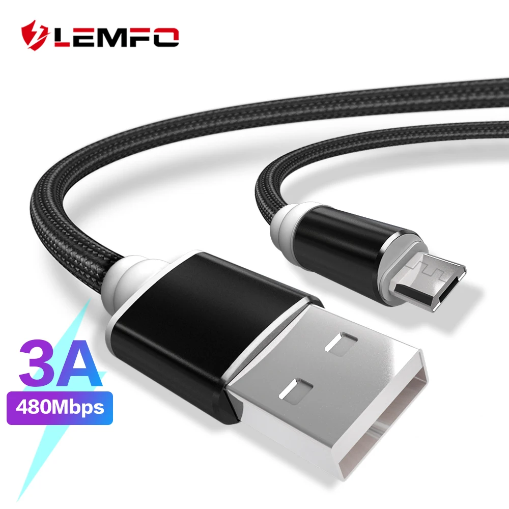 LEMFO Micro Usb кабель type C 1 м нейлоновый Плетеный 3A провод для быстрого заряда