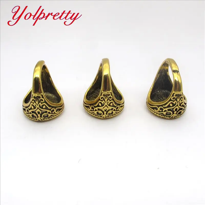 Yolprtty Originality wholesale 1pcs 16mm Zinc Aiioy Retro Gemstone Ring Adjustable setting findings | Украшения и аксессуары