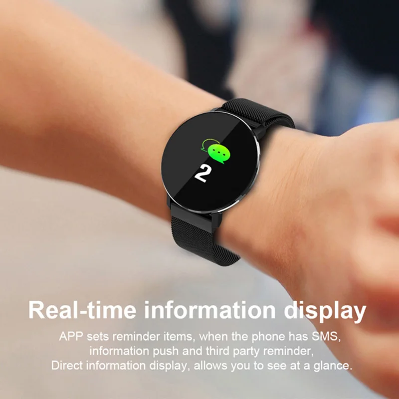 Супер тонкий смарт часы Android IOS стальной браслет фитнес трекер для мужчин и женщин