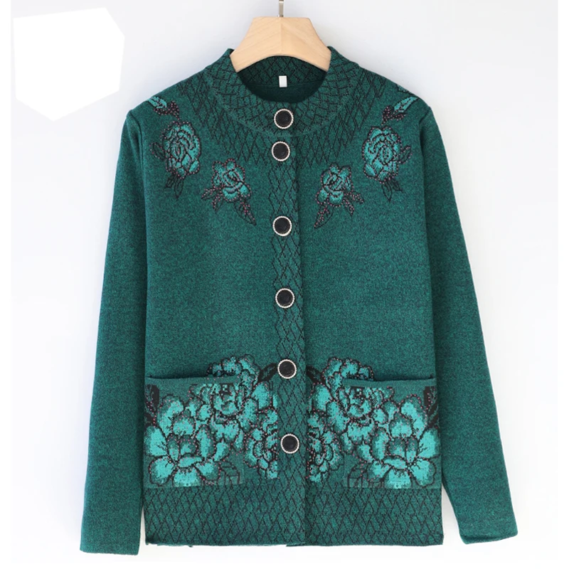 Женский свитер Модный повседневный трикотажный для мам среднего возраста