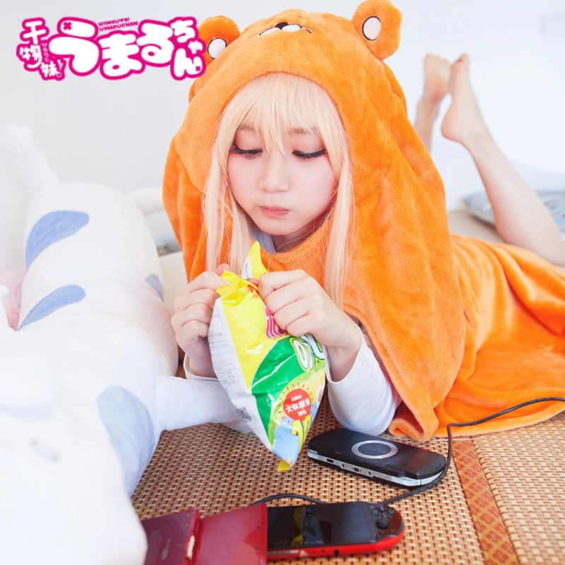 Himouto! Umaru-chan Cloak Anime Umaru chan Doma Umaru Cosplay Costume Flannels Cloaks Blanket Soft Cap Hoodie