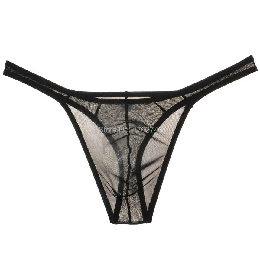 Мужские стринги из дышащей прозрачной пряжи зеленые эластичные спандекса бандаж