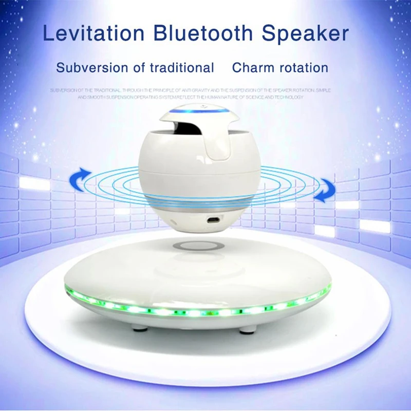 Беспроводной магнитной левитации 3D Bluetooth Динамик вращающийся с ярким