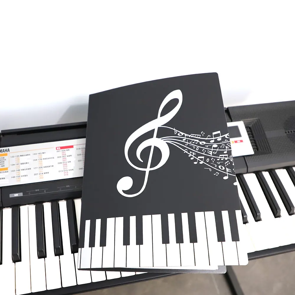 Многоуровневая папка А4 для музыкальной оценки 40 прозрачных страниц пианино