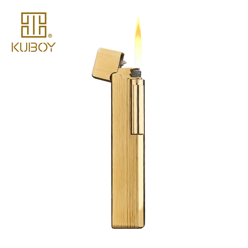 

Высококачественная брендовая газовая зажигалка KUBOY, белый матовый никель, металлическая ветрозащитная зажигалка для мужчин, деловые подарки