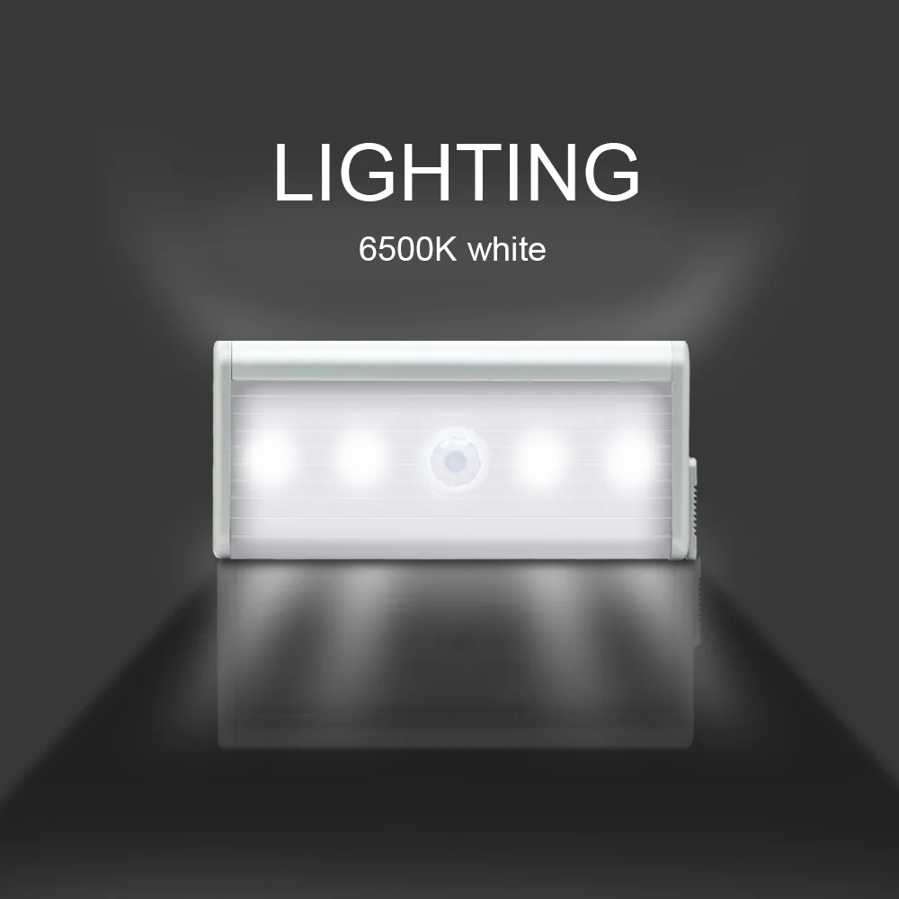 [Dbf] USB Перезаряжаемые движения led Сенсор ночник для шкафа 4LED кабинет Ночные