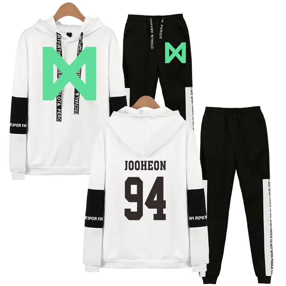 Kpop MONSTA X комплект из двух предметов, толстовка, спортивные костюмы для женщин и мужчин, поклонники поддержки Wonho YOOKIHYUN I.M Jooheon с именами членов группы, толстовки - Цвет: White 94 JOOHEON