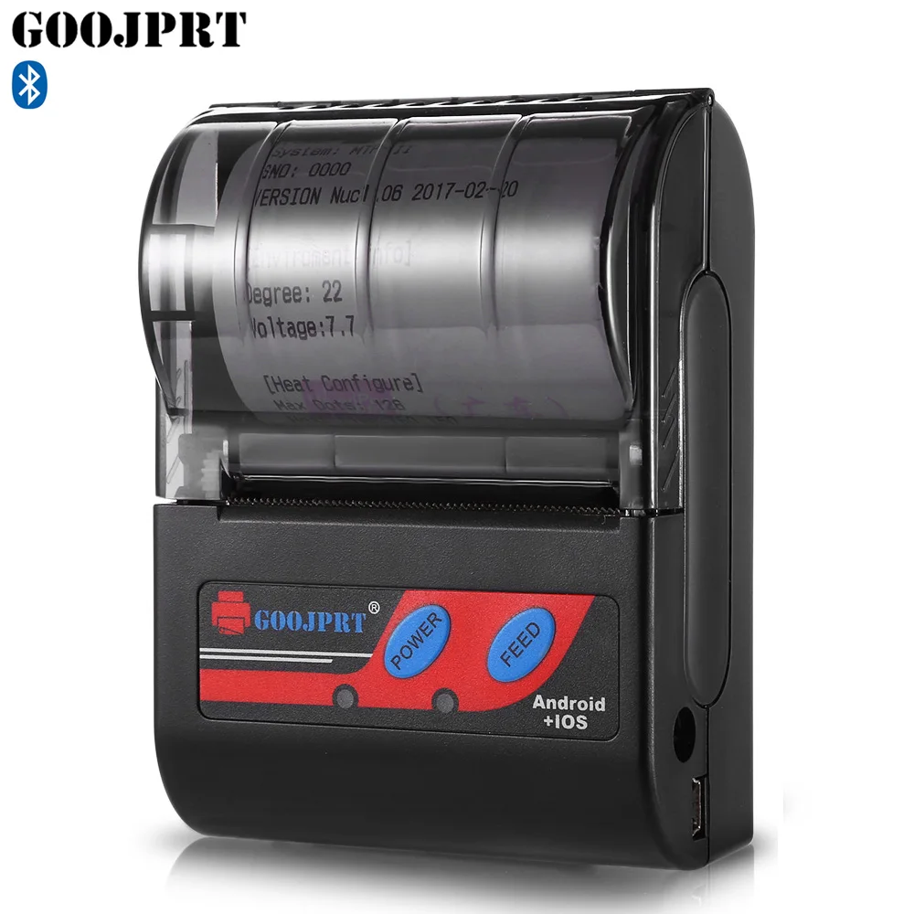 Новый GOOJPRT MTP-II 58 мм 80 мм/сек. Bluetooth термопринтер Портативный перезаряжаемый