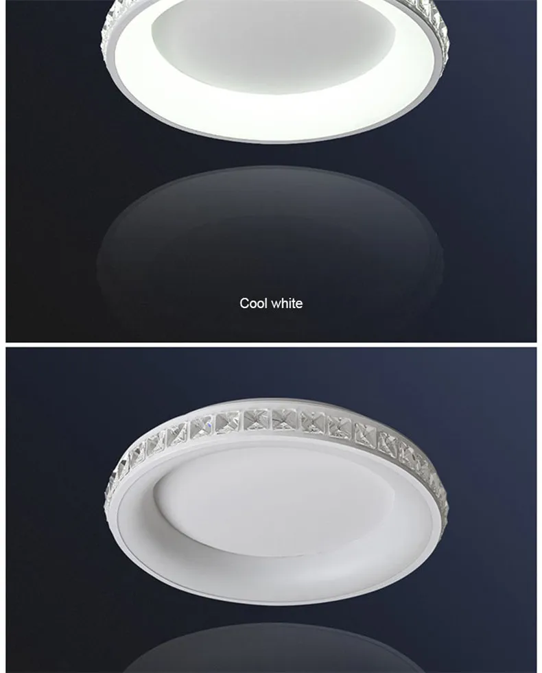 Круглый 360/450mm Crystal Современные светодиодные люстры-украшения plafonnier Led Потолочная хрустальная люстра для гостиной Спальня лампа