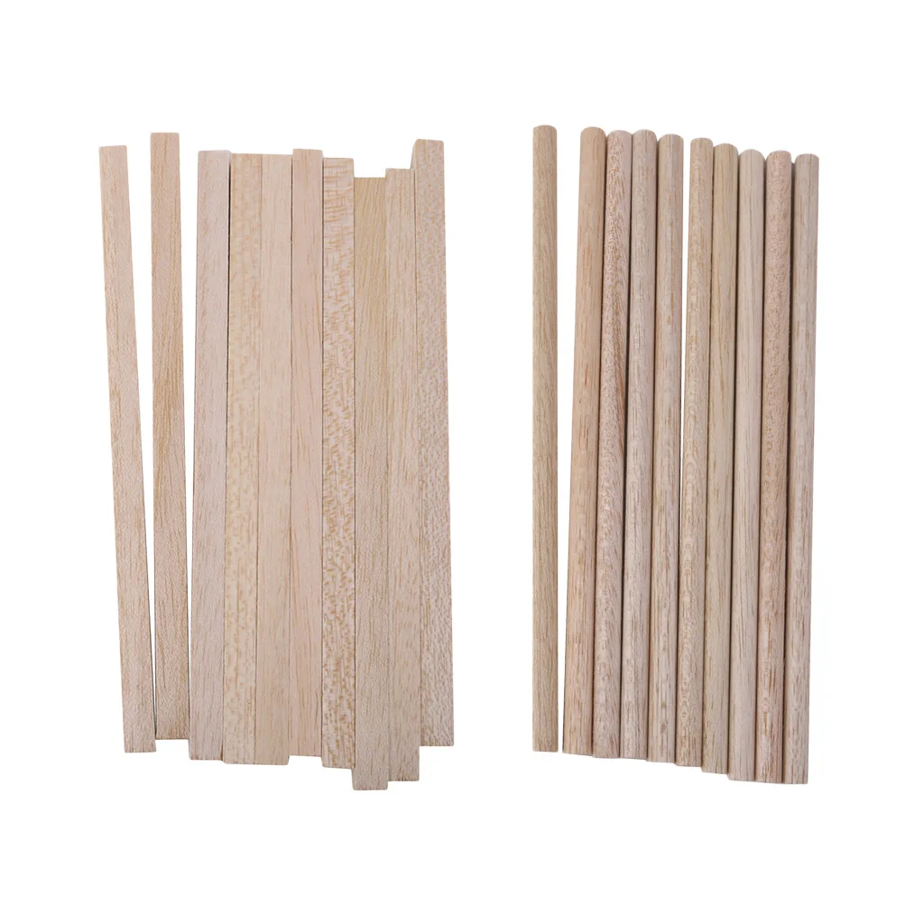 20 шт. натуральные квадратные круглые деревянные палочки удилище для