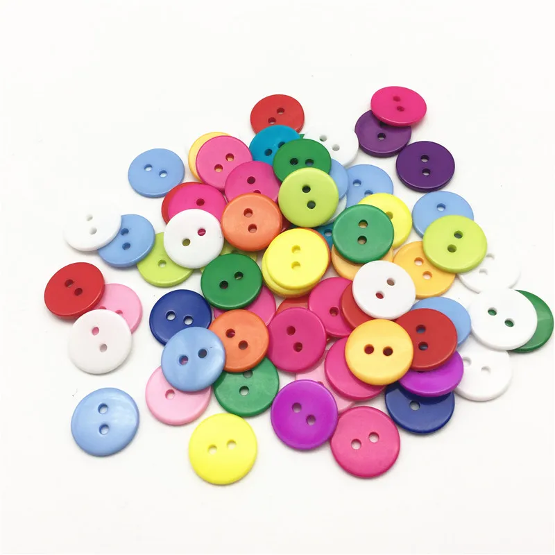 

1000pcs 15mm Round Mixed Resin Buttons 2 Holes Sewing Clothing Accessories Button For Scrapbooking Embellishments