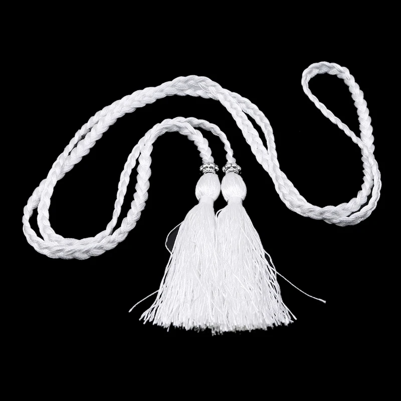 Женский пояс с кисточками в народном стиле украшенный плетеным поясом цепочка на