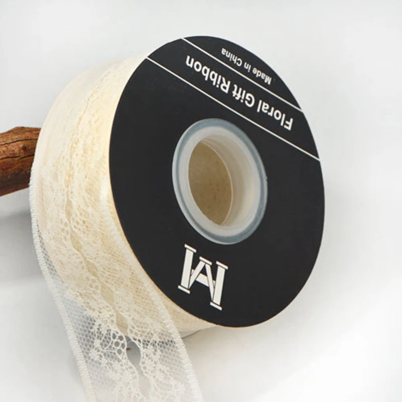 4 0 см кружевная лента цветочная упаковка с поделка бант пряжа белым 25 ярдов