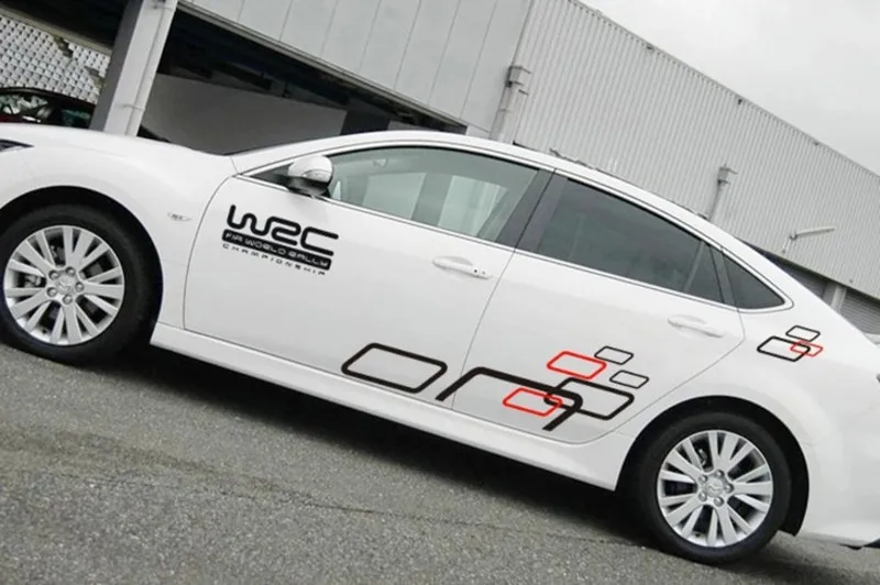 

A Set Both Side World Rally Championship WRC Simple Cubes Vip Car Body PVC Sticker Sports Racing Decals Decoration