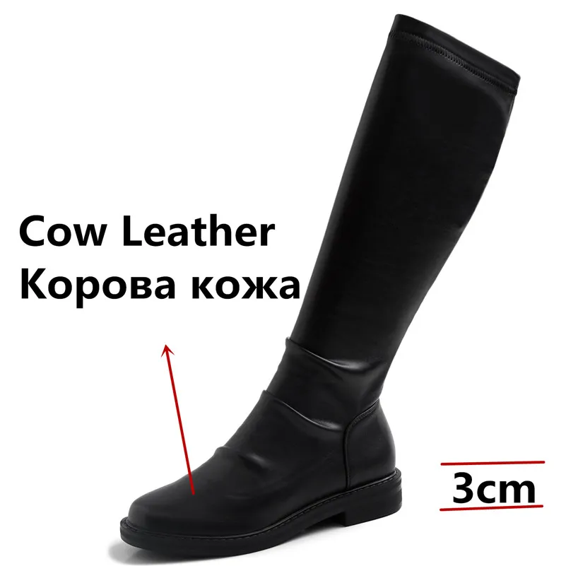 FEDONAS/Классические Теплые сапоги для верховой езды на квадратном каблуке с