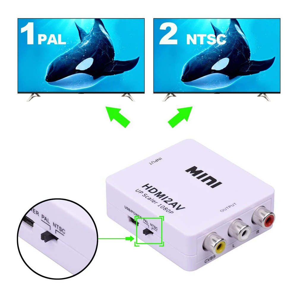 Конвертер SGEYR HDMI в RCA 1080p AV CVBS композитный видео аудио конвертер Mini HDMI2AV два ТВ