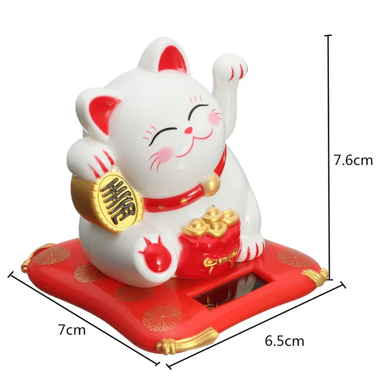 Модный черный/белый Maneki Neko на солнечных батареях, радушный Кот, удача для дома, автомобиля, отеля, ресторана, Декор, ремесло