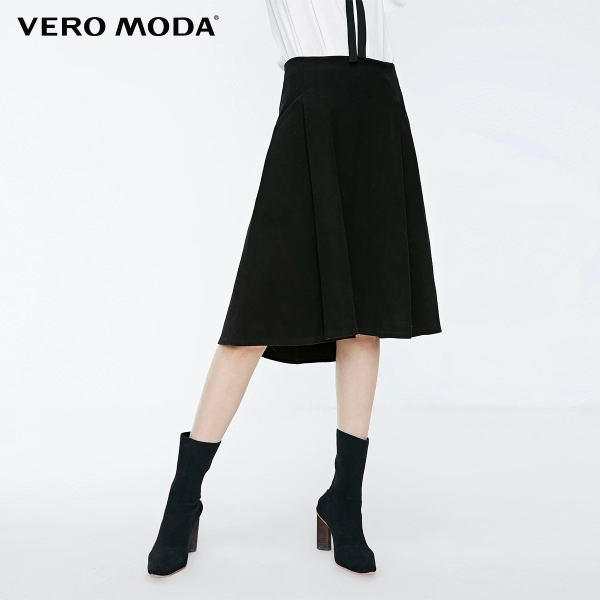 Vero Moda Новая женская OL Стиль нерегулярный пошив боковой карман средняя посадка юбка | 31841G512 - Color: Black